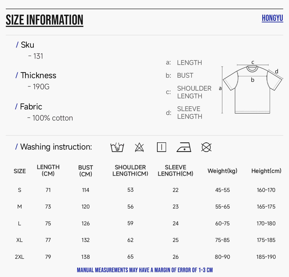 #131 Lightweight 190GSM 20s 100% Cotton Oversized T-shirt 7