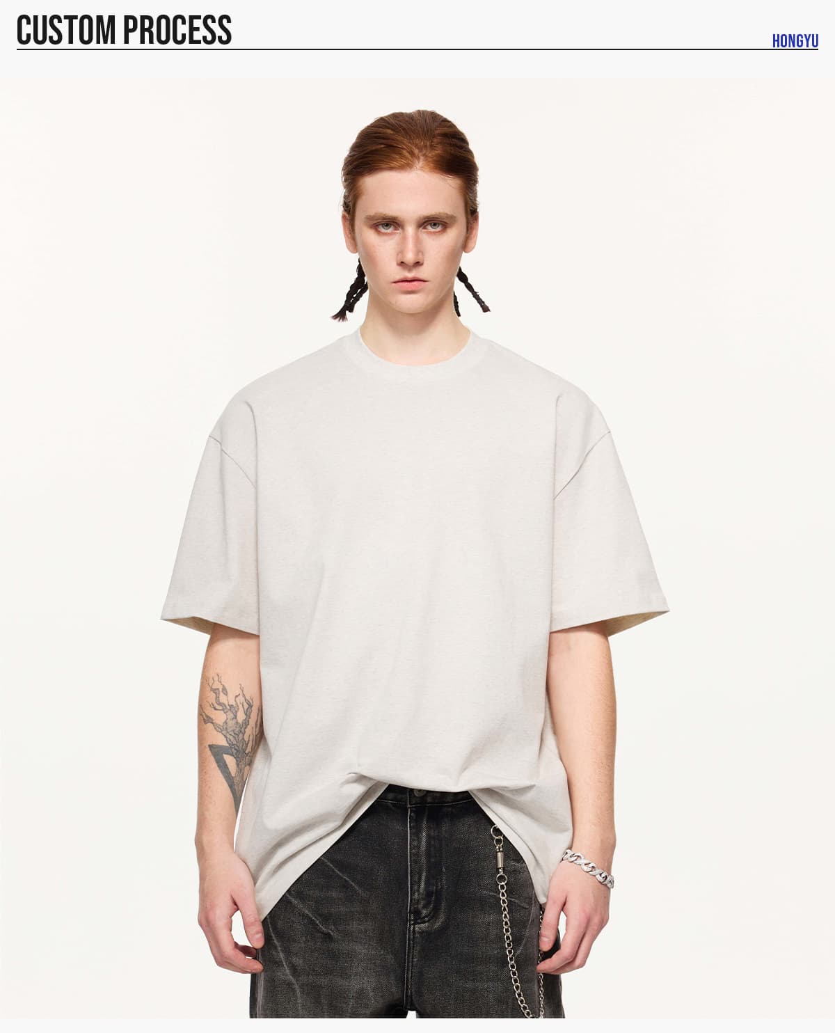 #227 Heavy 305Gsm 7A Antibacterial Cotton Oversized T-Shirt 18