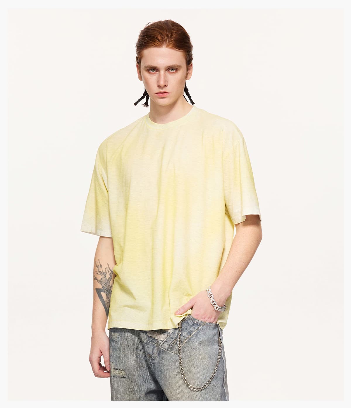 #2503 Hand-Dyed Linen Cotton Cooling Oversized T-shirt 22