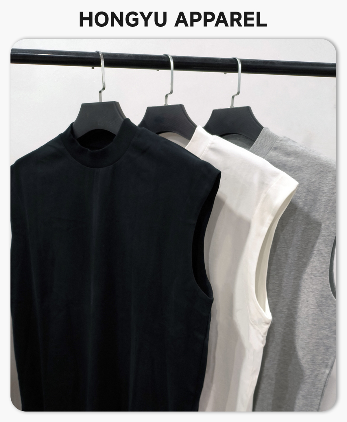 #2525 Quick-Dry Cotton 230gsm Mock Neck oversized Tank 4