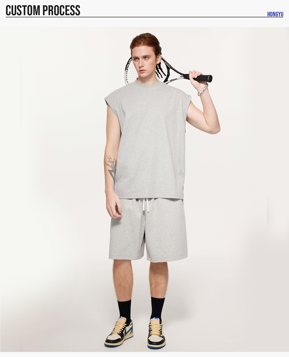 #2525 Quick-Dry Cotton 230gsm Mock Neck oversized Tank 18