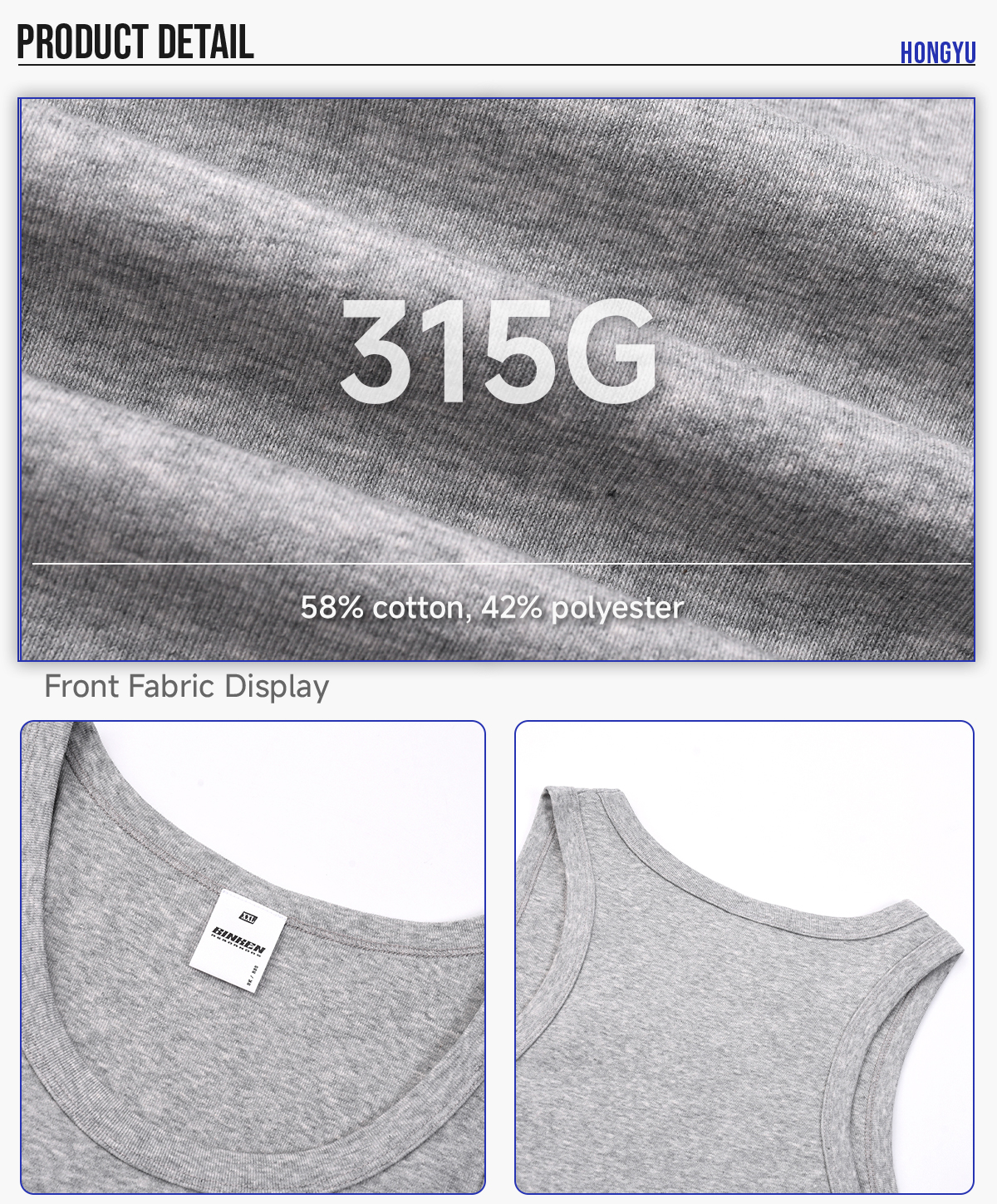 #2530 Sporty 315g Fitted Racerback Tank Top For Men 13