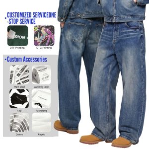 #2576 Heavy 543g Washed Distorted Wide-Leg Jeans