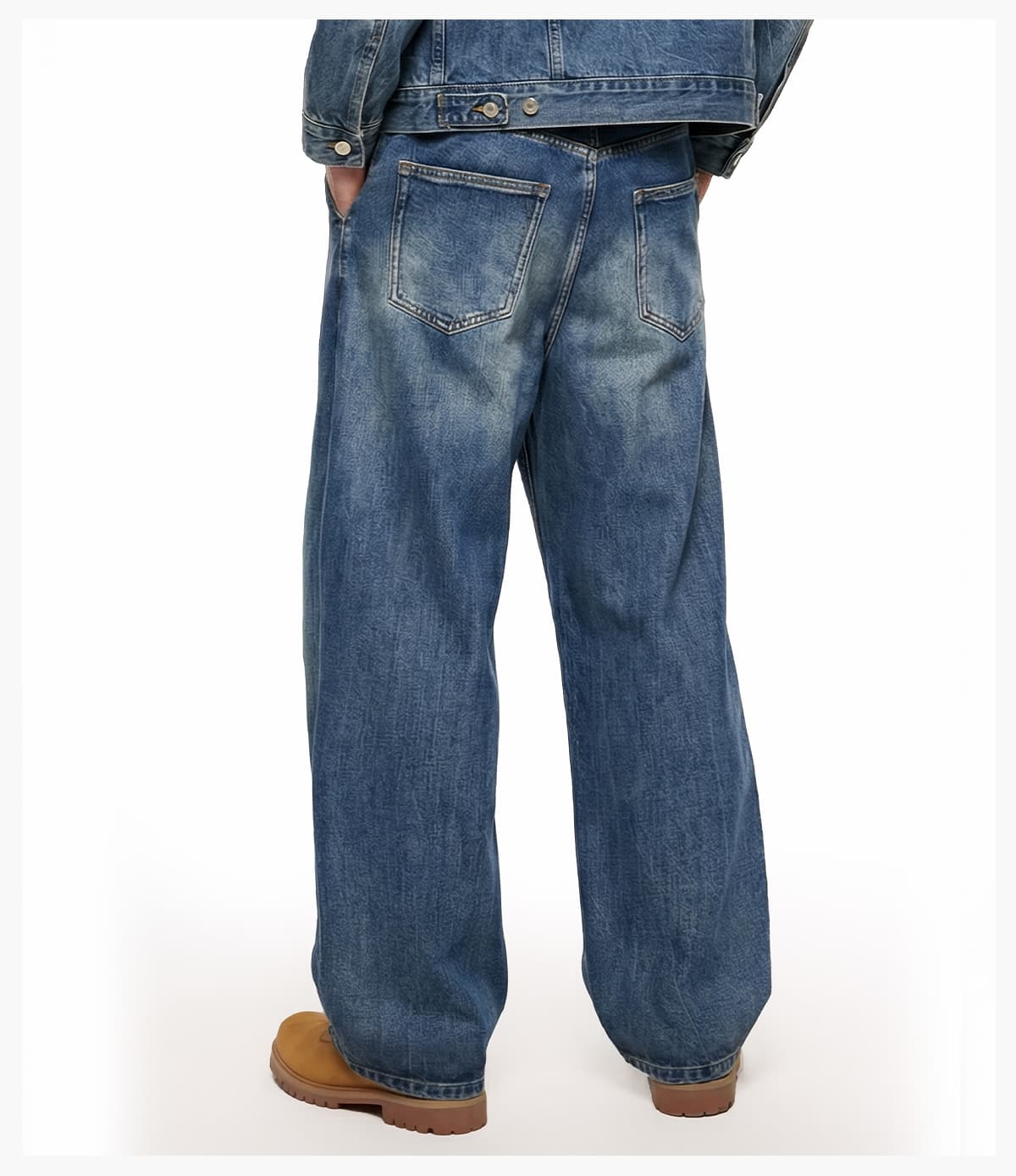 #2576 Heavy 543g Washed Distorted Wide-Leg Jeans 23