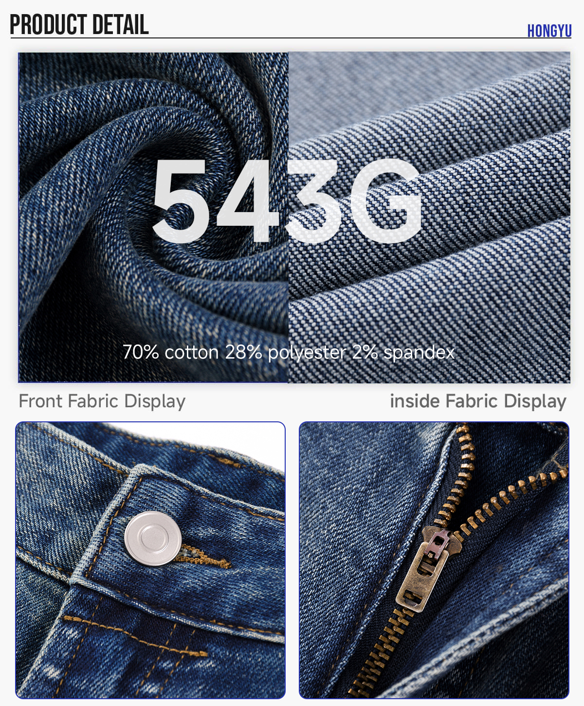 #2576 Heavy 543g Washed Distorted Wide-Leg Jeans 11