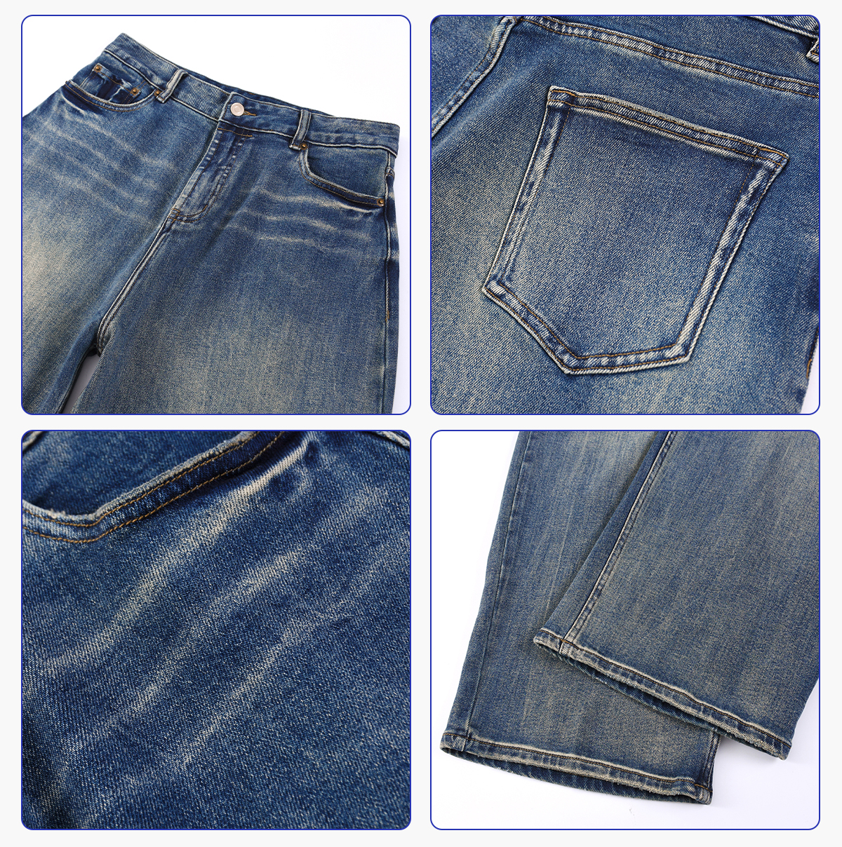 #2576 Heavy 543g Washed Distorted Wide-Leg Jeans 13
