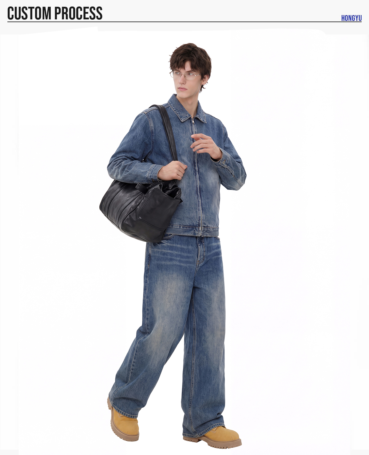 #2576 Heavy 543g Washed Distorted Wide-Leg Jeans 17