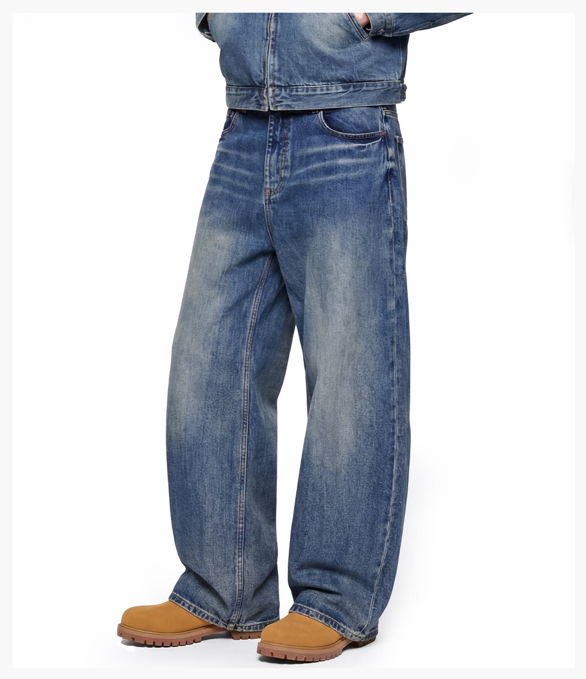 #2576 Heavy 543g Washed Distorted Wide-Leg Jeans 21