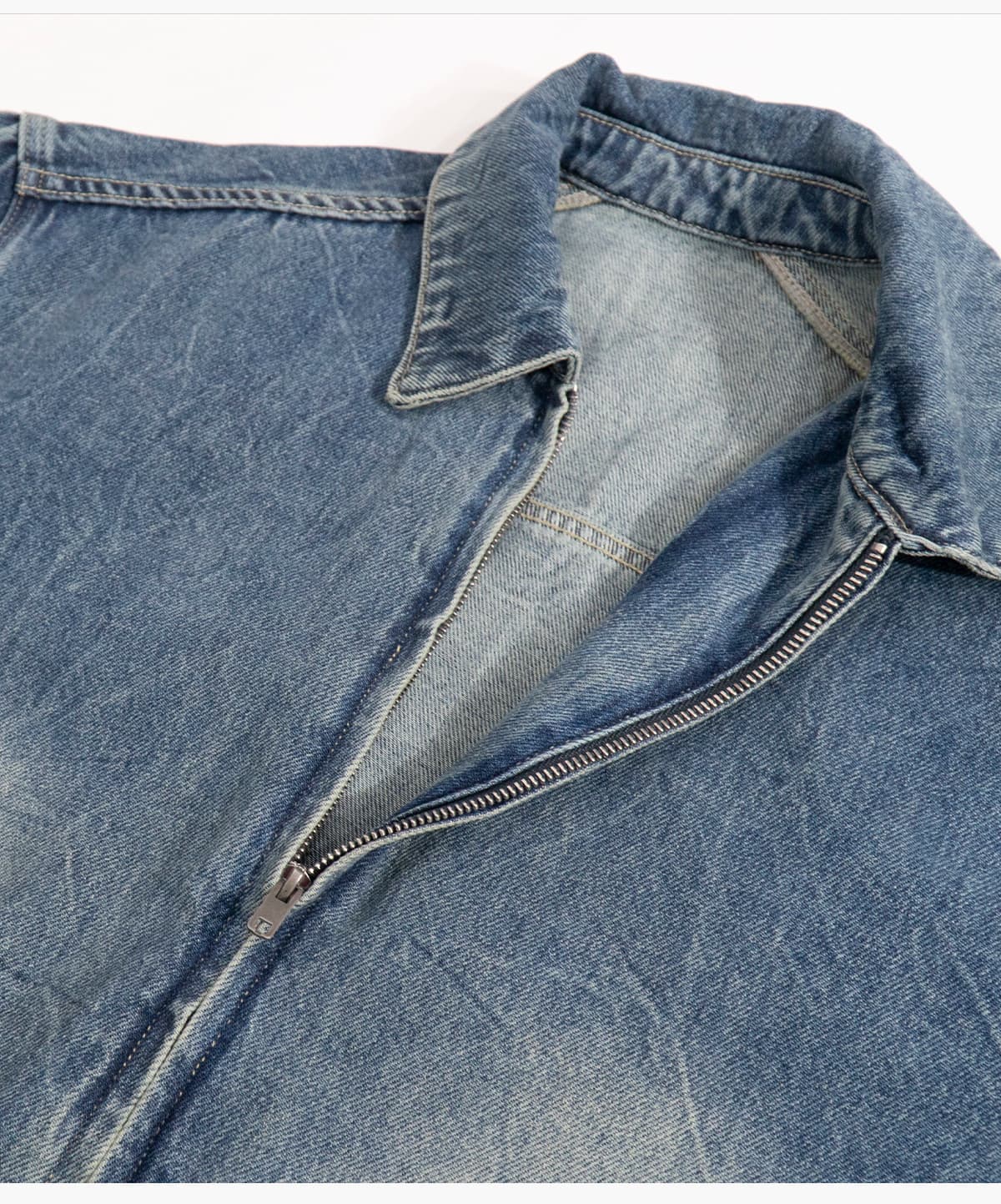 #2583 Vintage Lapel Collar 543g Zip-Up Denim Jacket 27