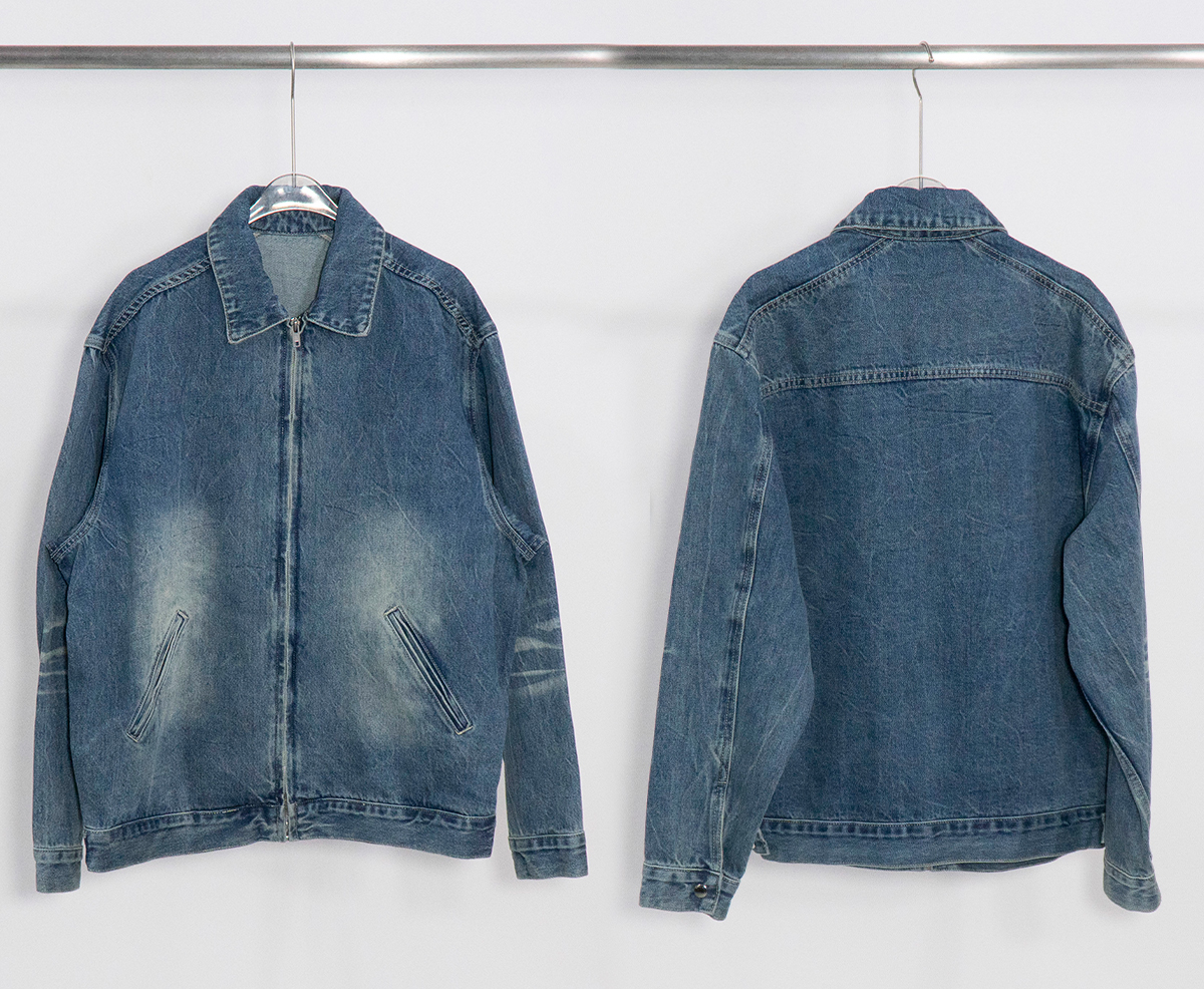 #2583 Vintage Lapel Collar 543g Zip-Up Denim Jacket 33
