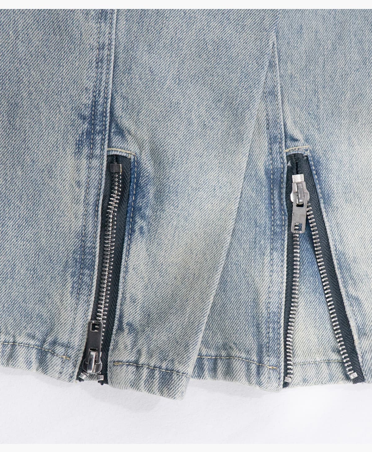 #2587 Vintage Distressed Stand-Collar 385g Zip-Up Denim Jacket 33