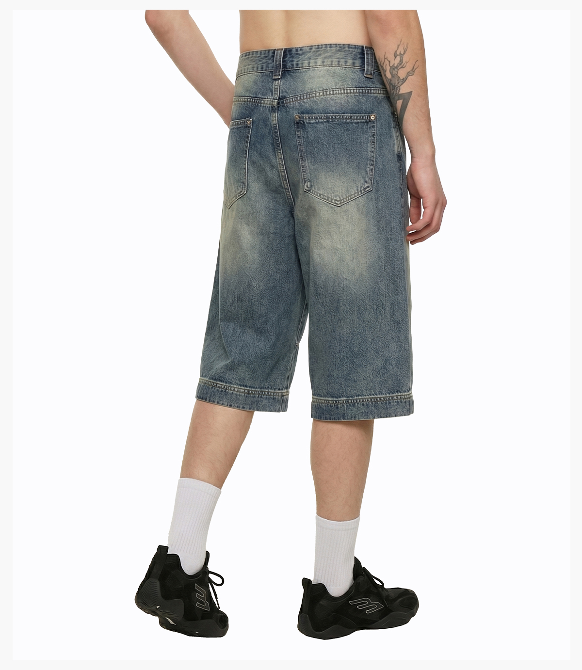 #26519 Heavy385g Distressed Wide-Leg Cropped Jeans 25