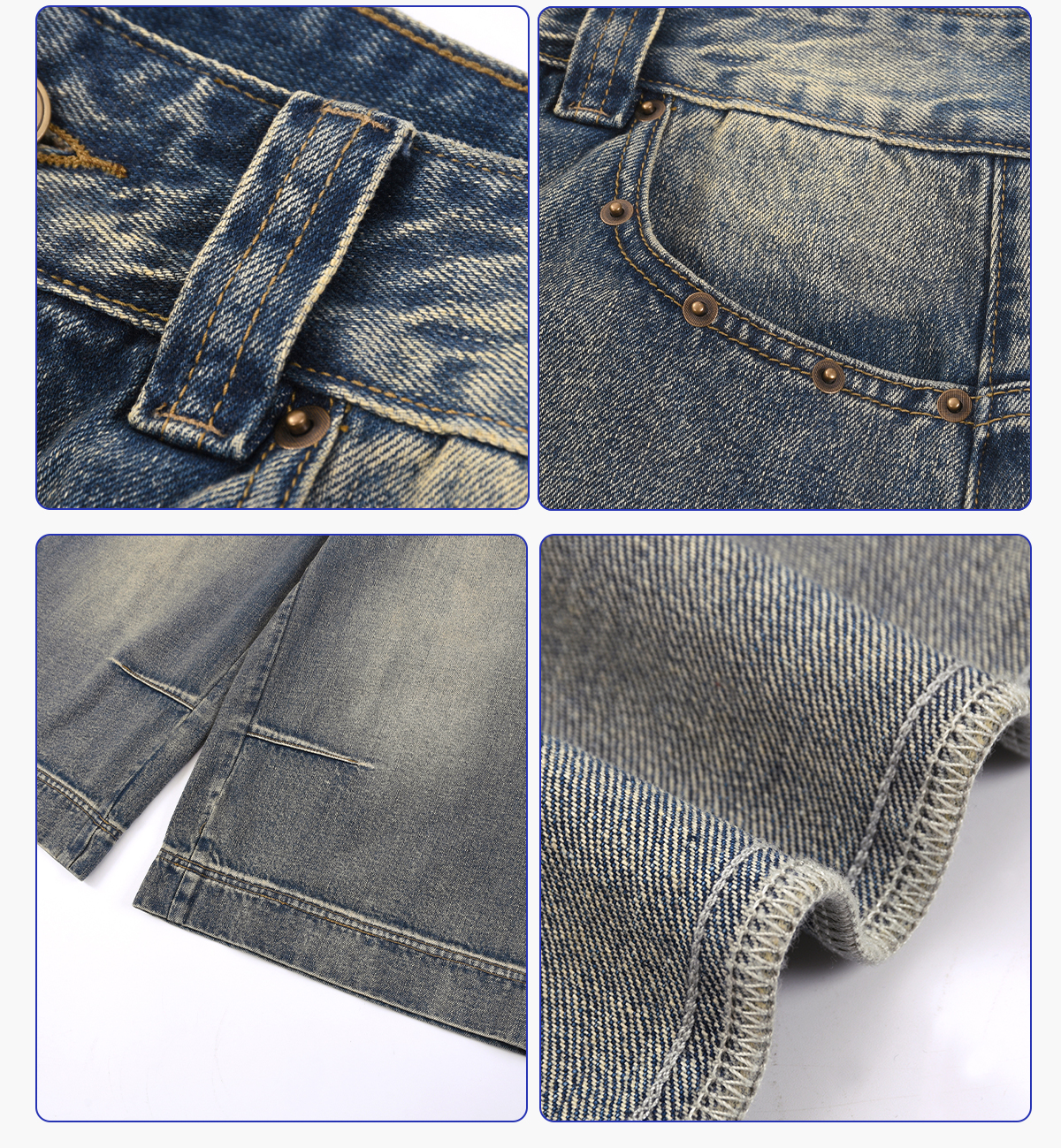 #26519 Heavy385g Distressed Wide-Leg Cropped Jeans 15