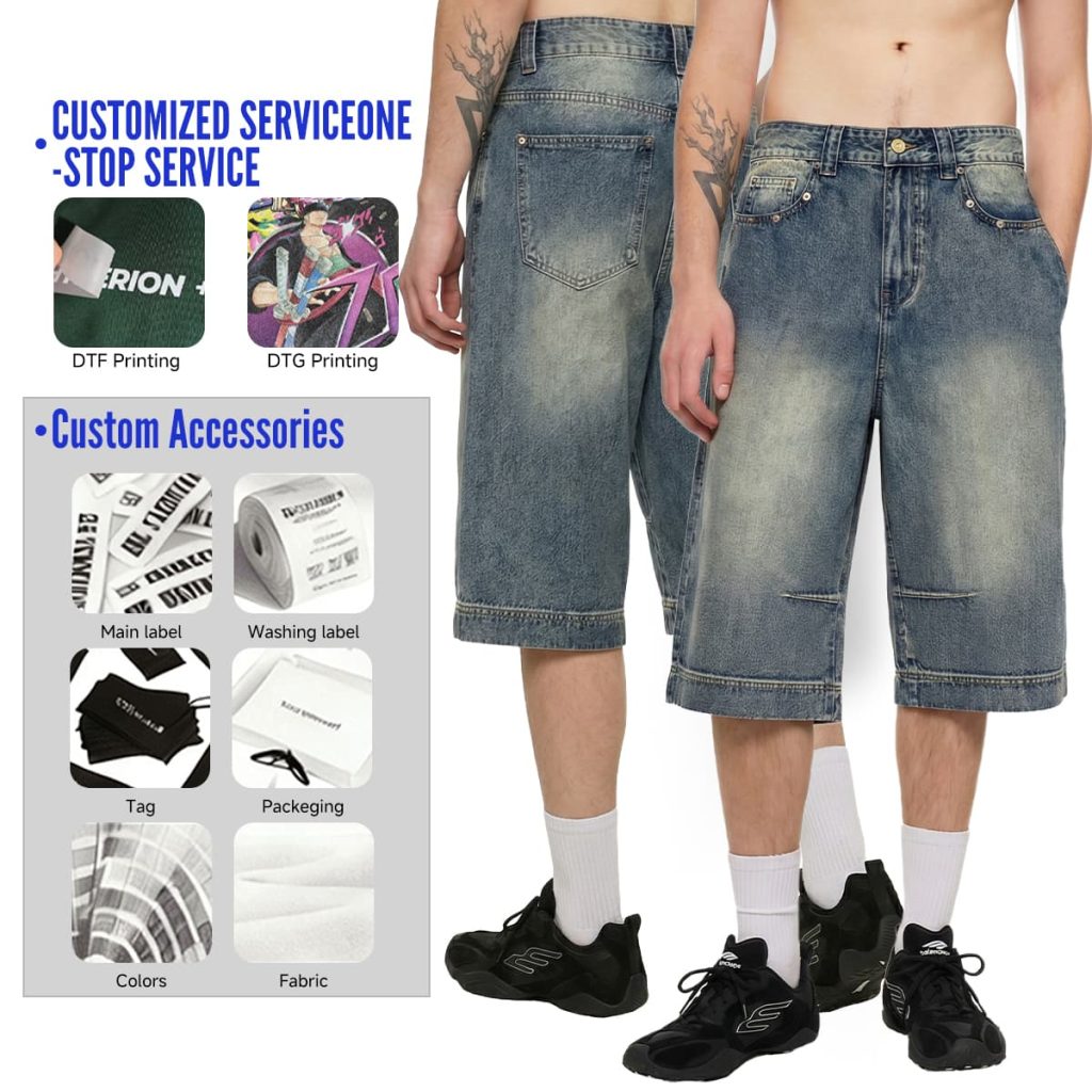 #26519 Heavy385g Distressed Wide-Leg Cropped Jeans