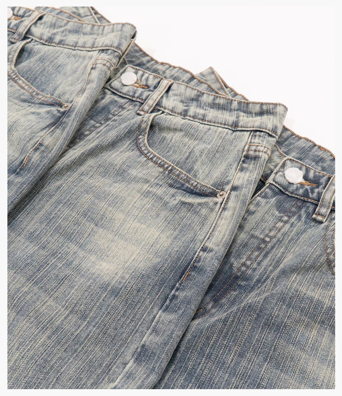 #27011 Heavy 430g Distressed Straight-Leg Jeans 23