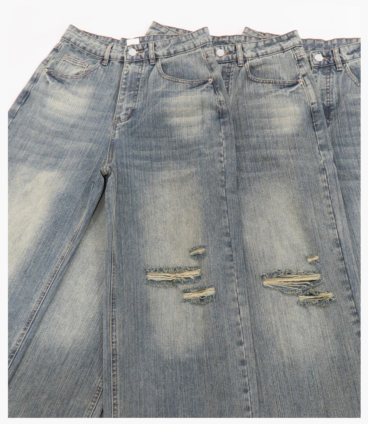 #27011 Heavy 430g Distressed Straight-Leg Jeans 25