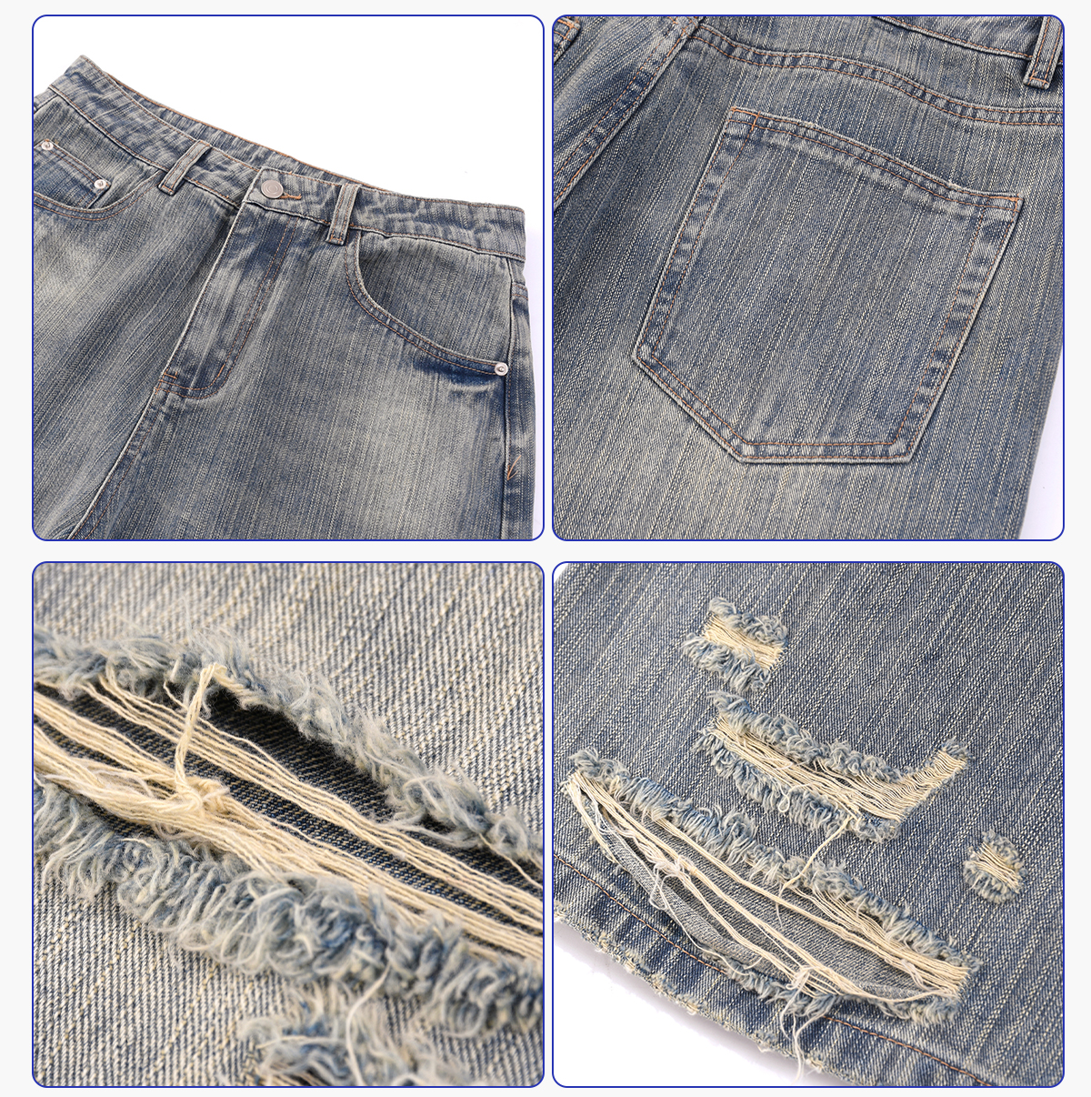 #27011 Heavy 430g Distressed Straight-Leg Jeans 15