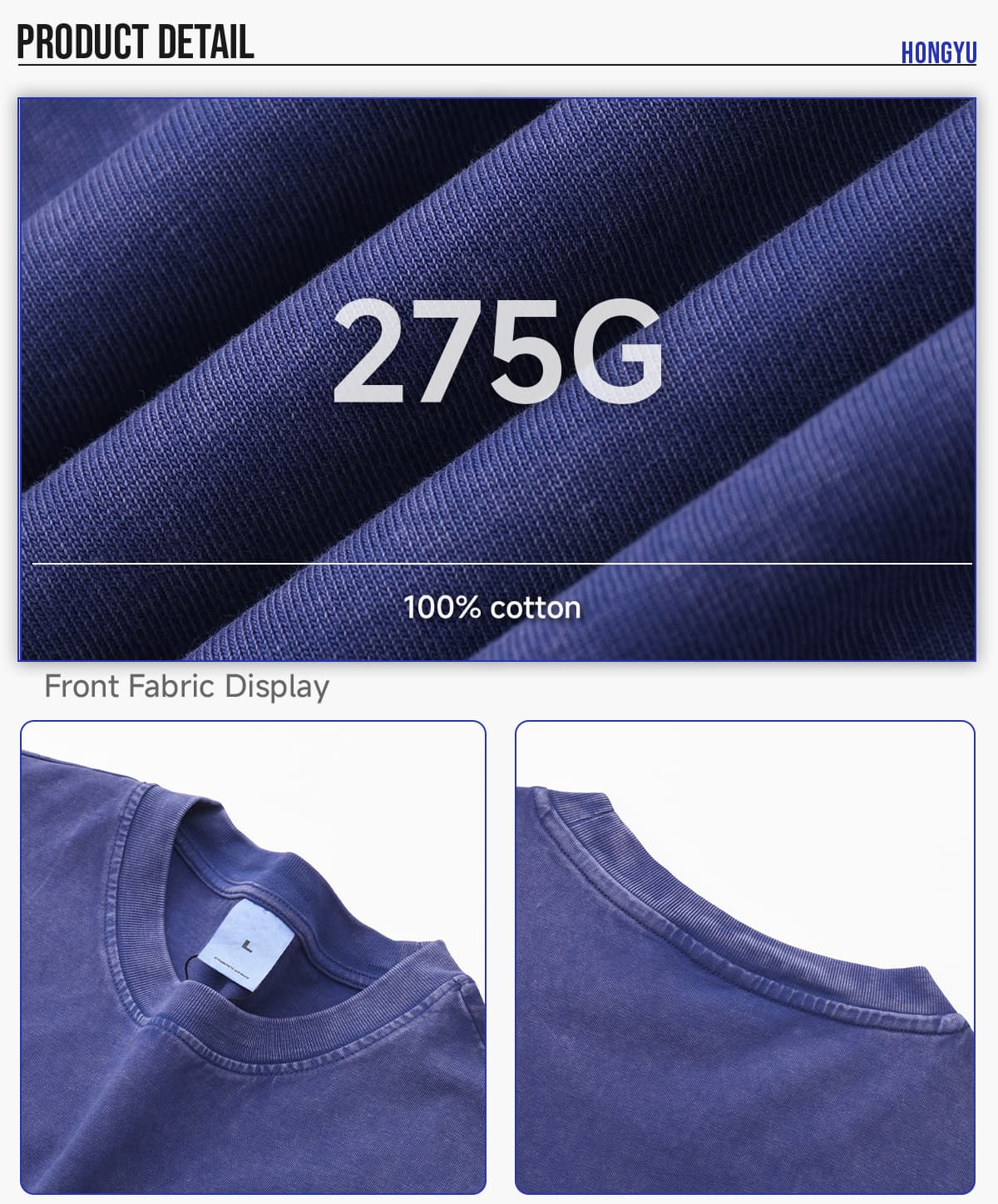 #HL1245 Cotton 275Gsm Oversized Acid Wash Long sleeve T-Shirt 13