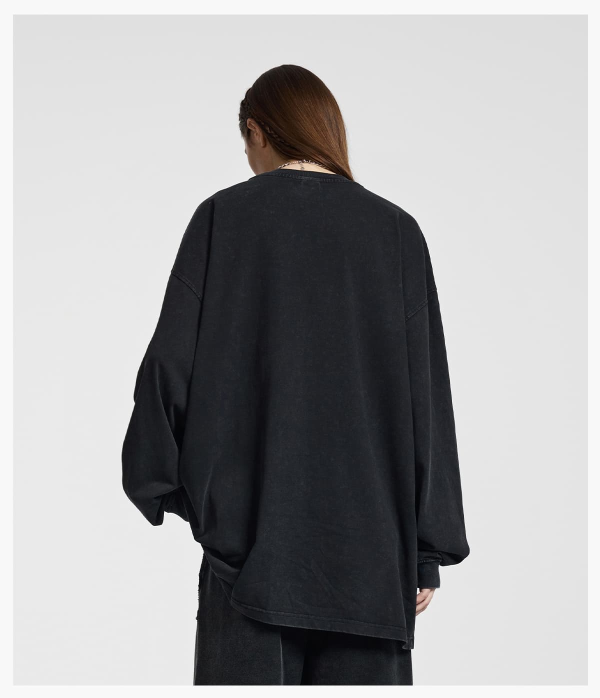 #HL1245 Cotton 275Gsm Oversized Acid Wash Long sleeve T-Shirt 23
