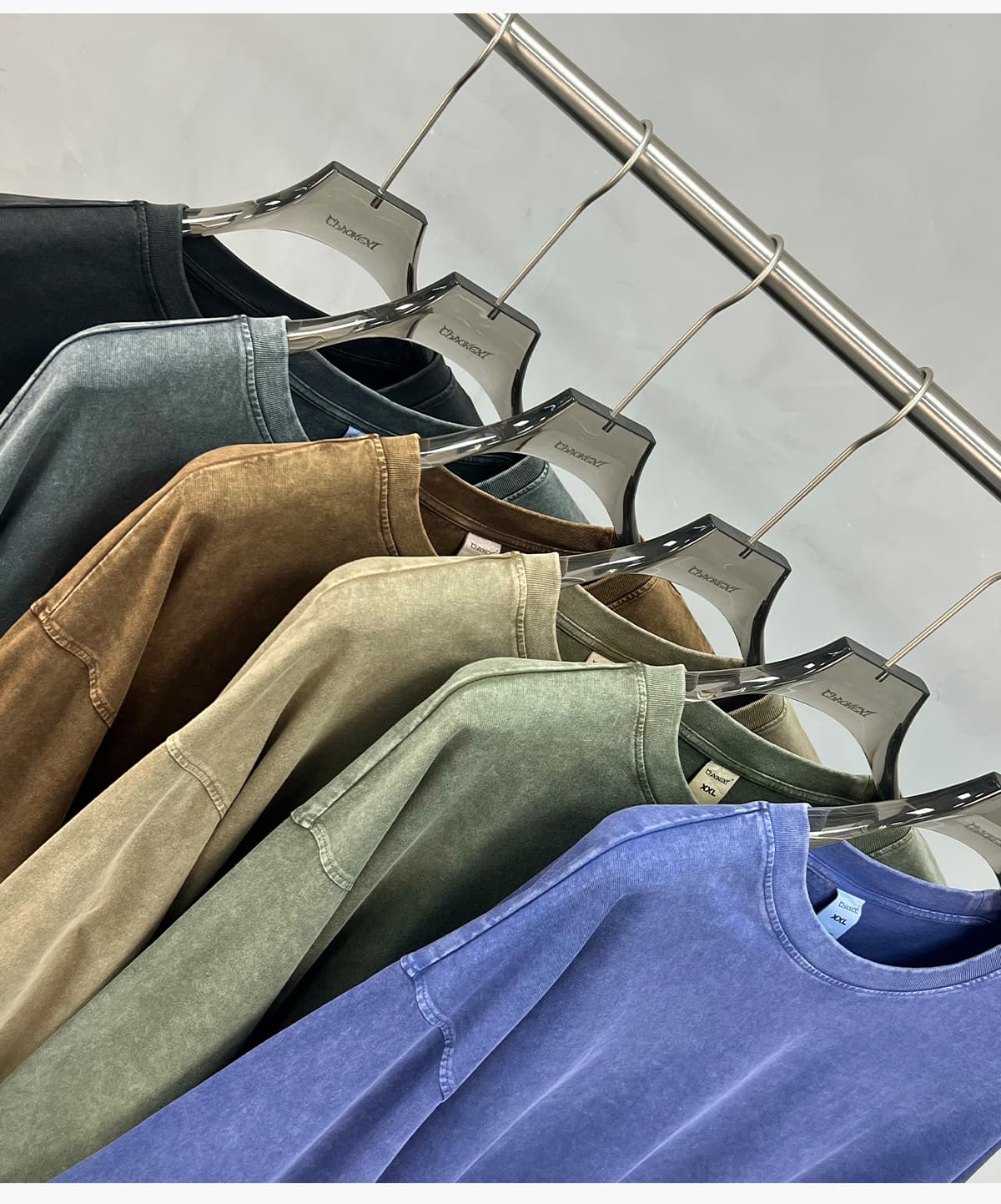 #HL1245 Cotton 275Gsm Oversized Acid Wash Long sleeve T-Shirt 27
