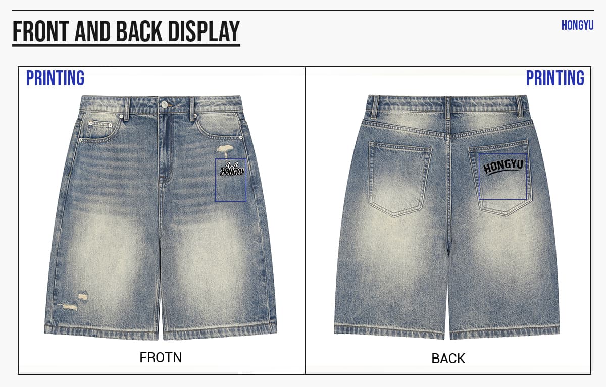 #26518 Heavy385g Distressed Wide-Leg Denim Shorts 17