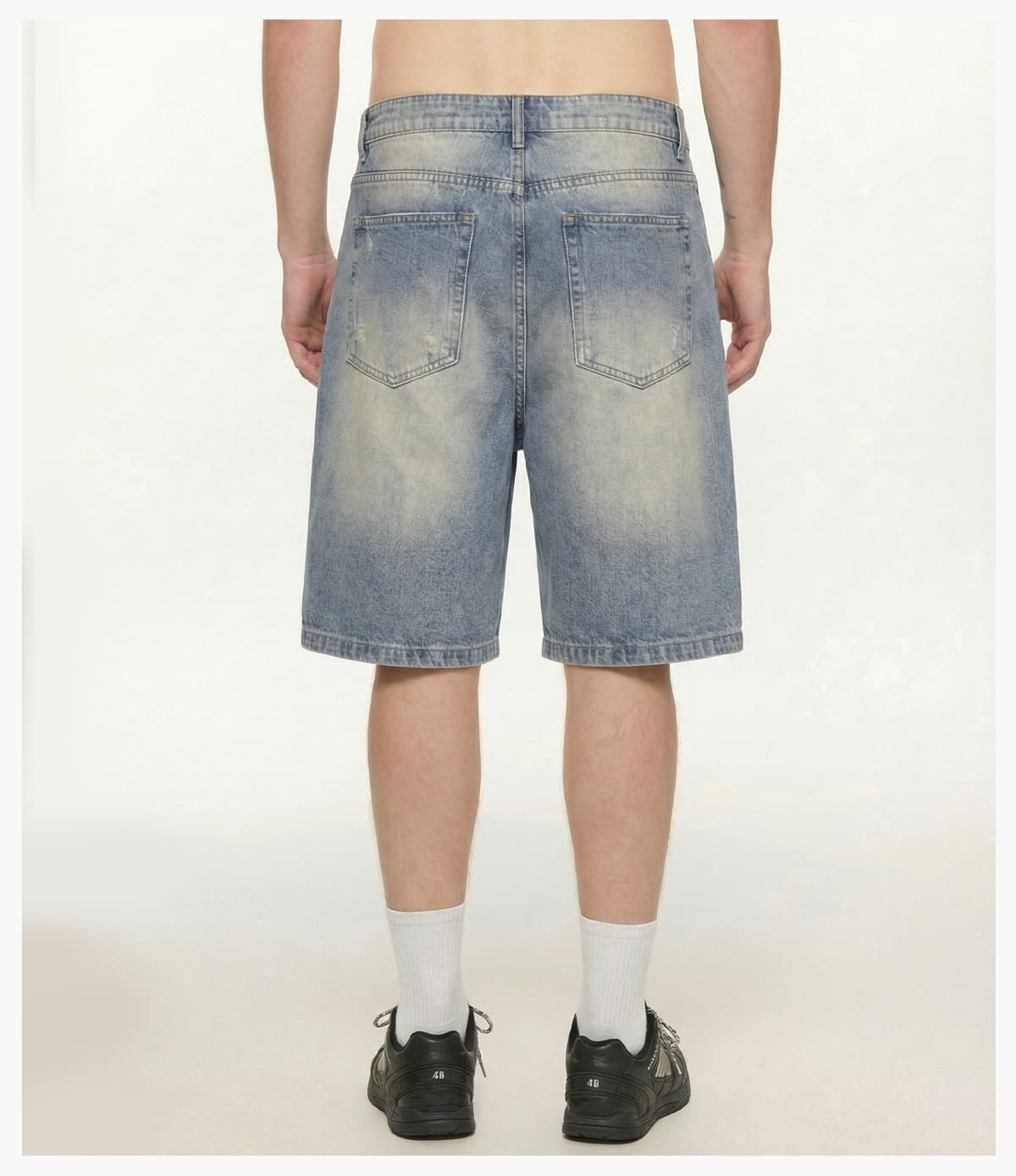 #26518 Heavy385g Distressed Wide-Leg Denim Shorts 23