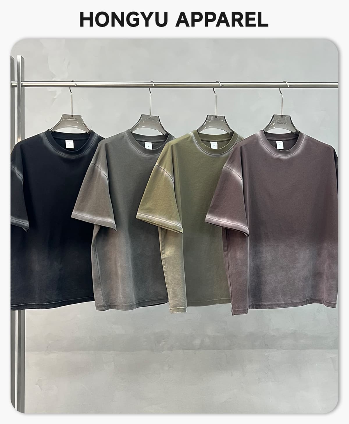 #1109 Spray Fade Washed 100% Cotton Oversized T-Shirt 5
