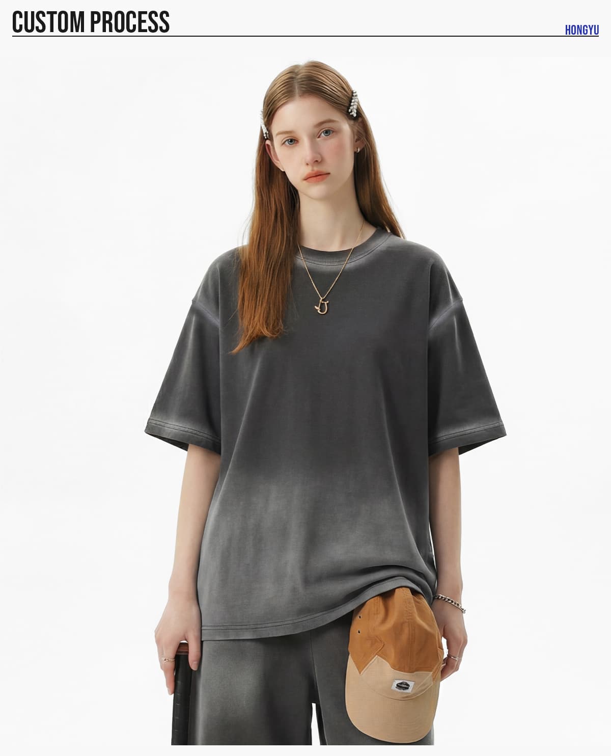 #1109 Spray Fade Washed 100% Cotton Oversized T-Shirt 19