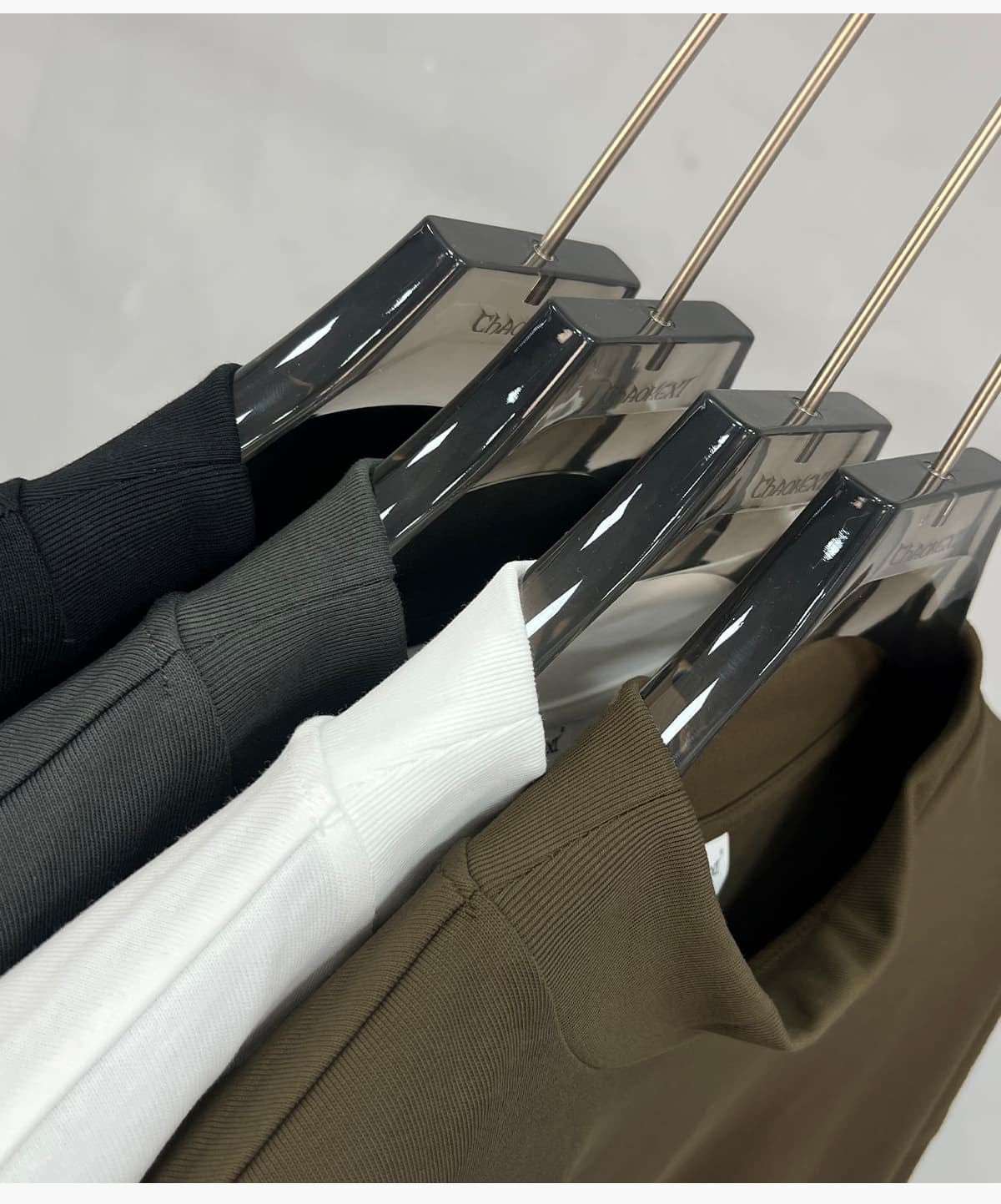 #K1103 Men‘s Mock Neck Boxy Fit 305g Cotton T-Shirt 25