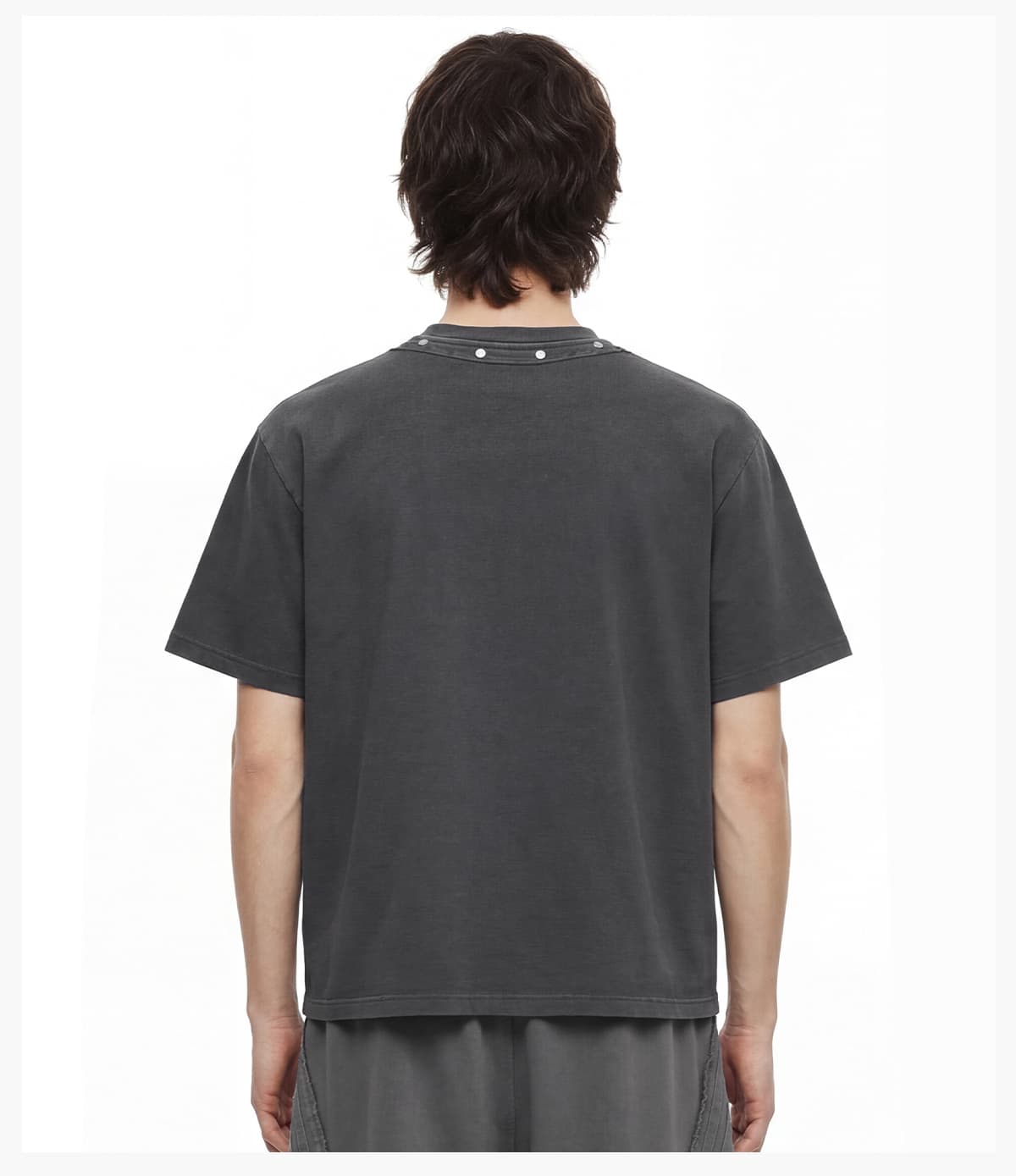 #S26005 Boxy 285GSM Washed Cotton T-Shirt with Rivet 25