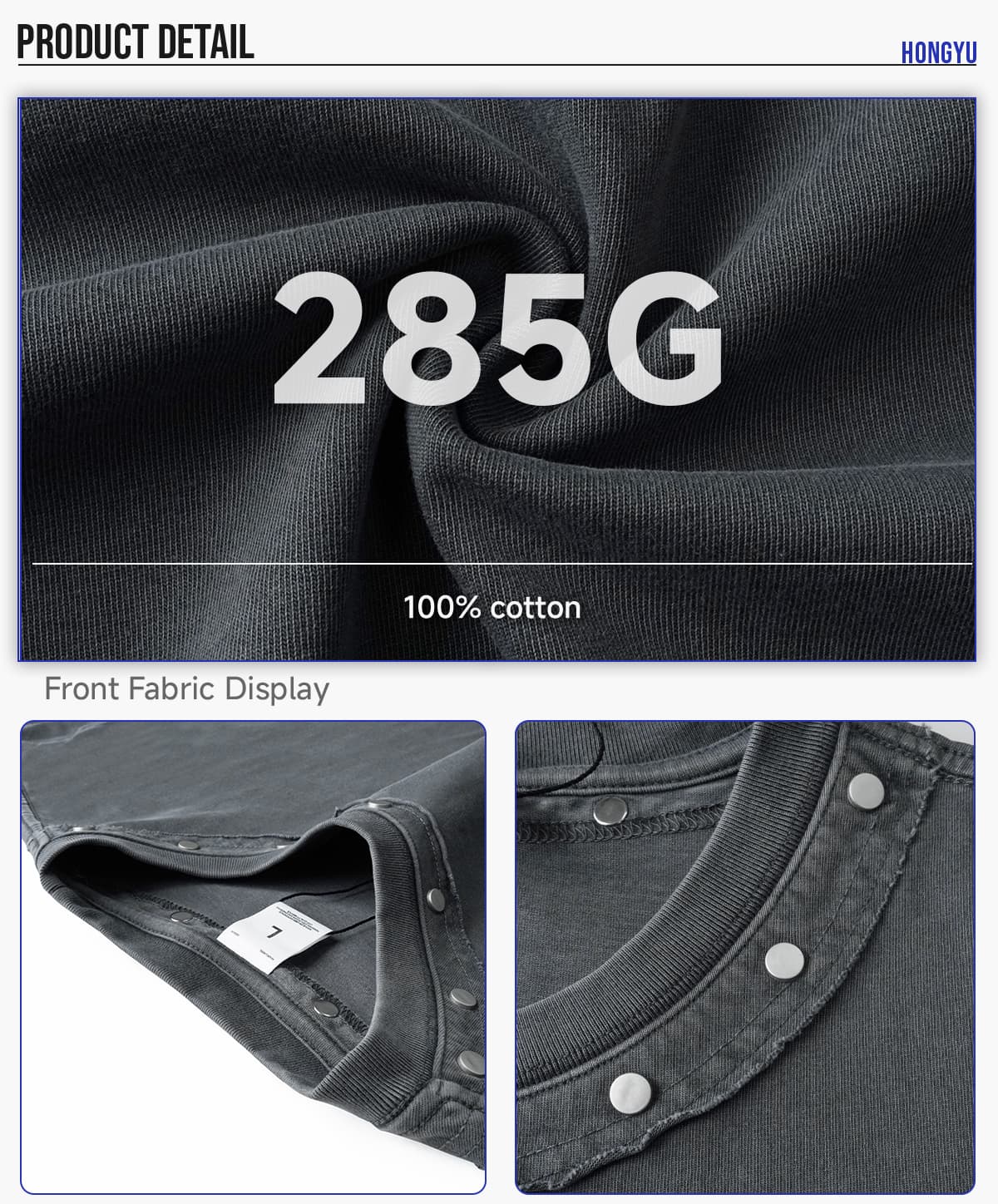 #S26005 Boxy 285GSM Washed Cotton T-Shirt with Rivet 13