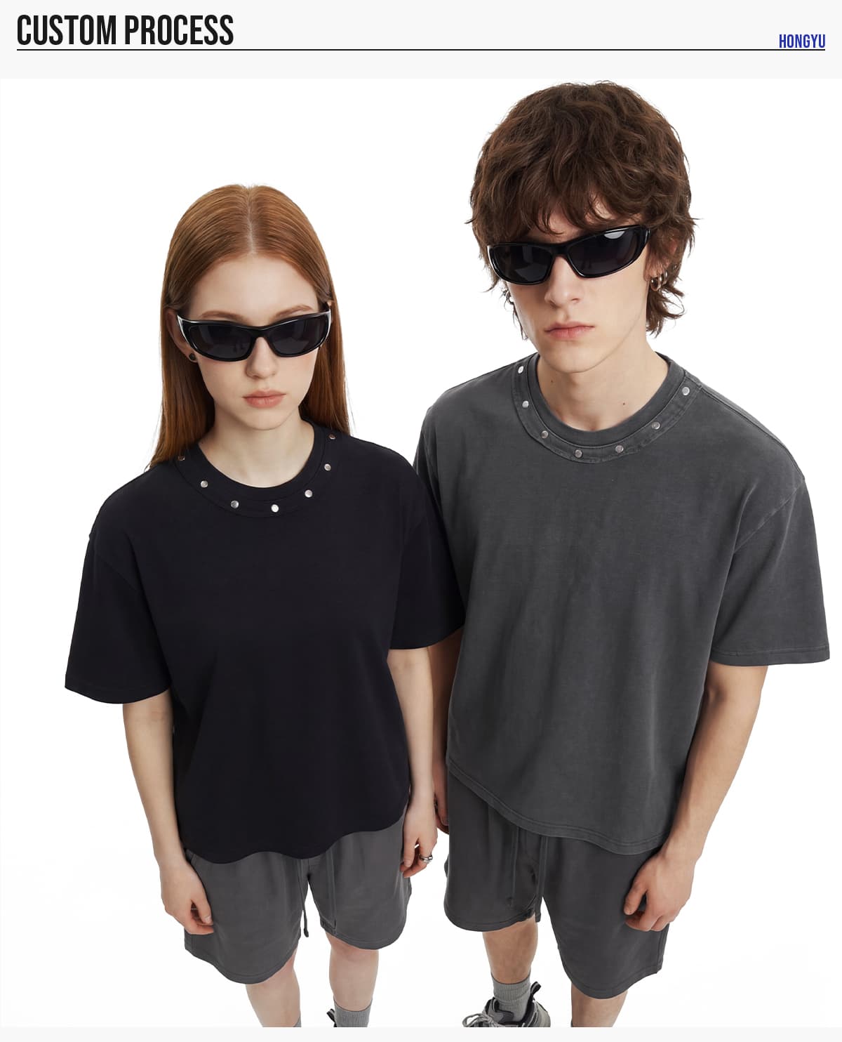 #S26005 Boxy 285GSM Washed Cotton T-Shirt with Rivet 19