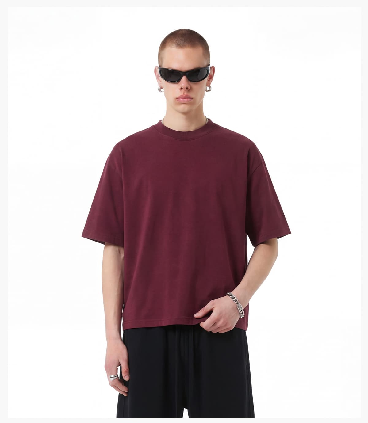 #k1163 Boxy Cropped 220Gsm Sorona Cooling T-Shirt 22