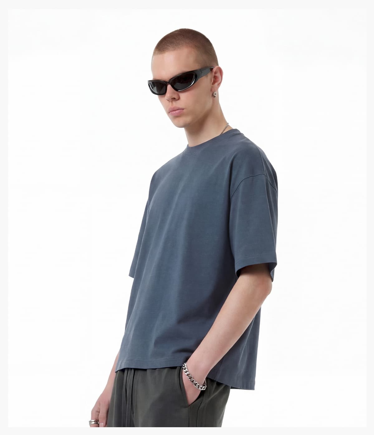 #k1163 Boxy Cropped 220Gsm Sorona Cooling T-Shirt 24