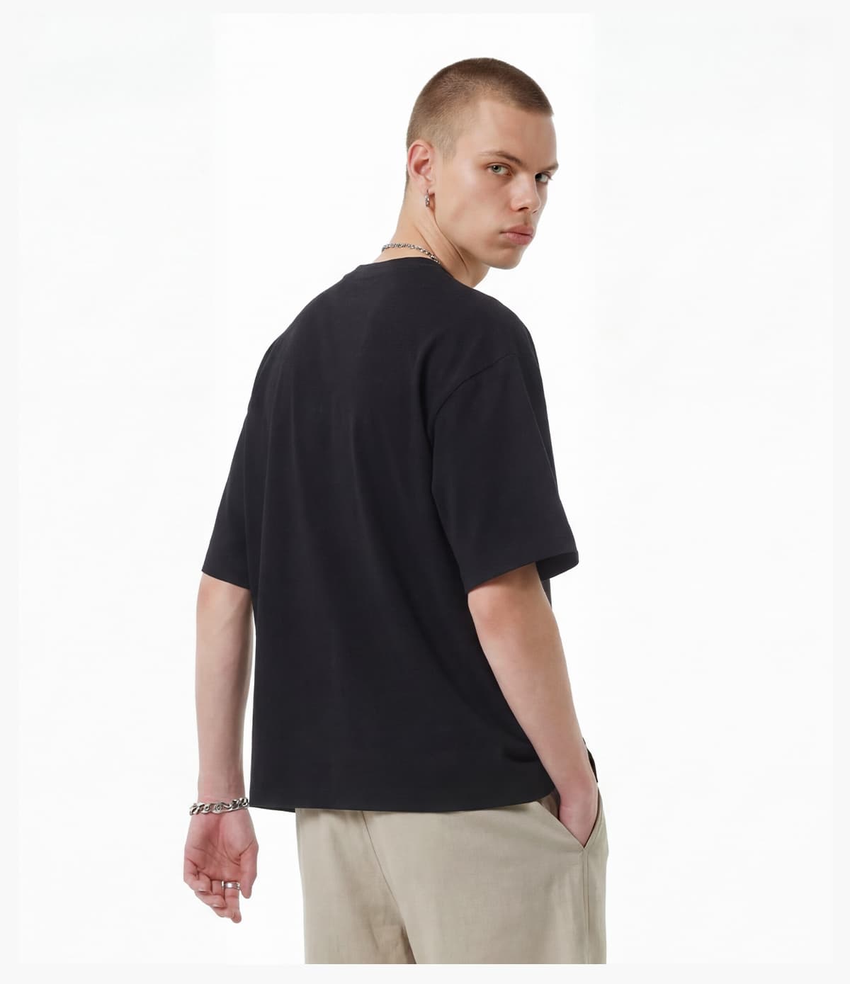 #k1163 Boxy Cropped 220Gsm Sorona Cooling T-Shirt 26