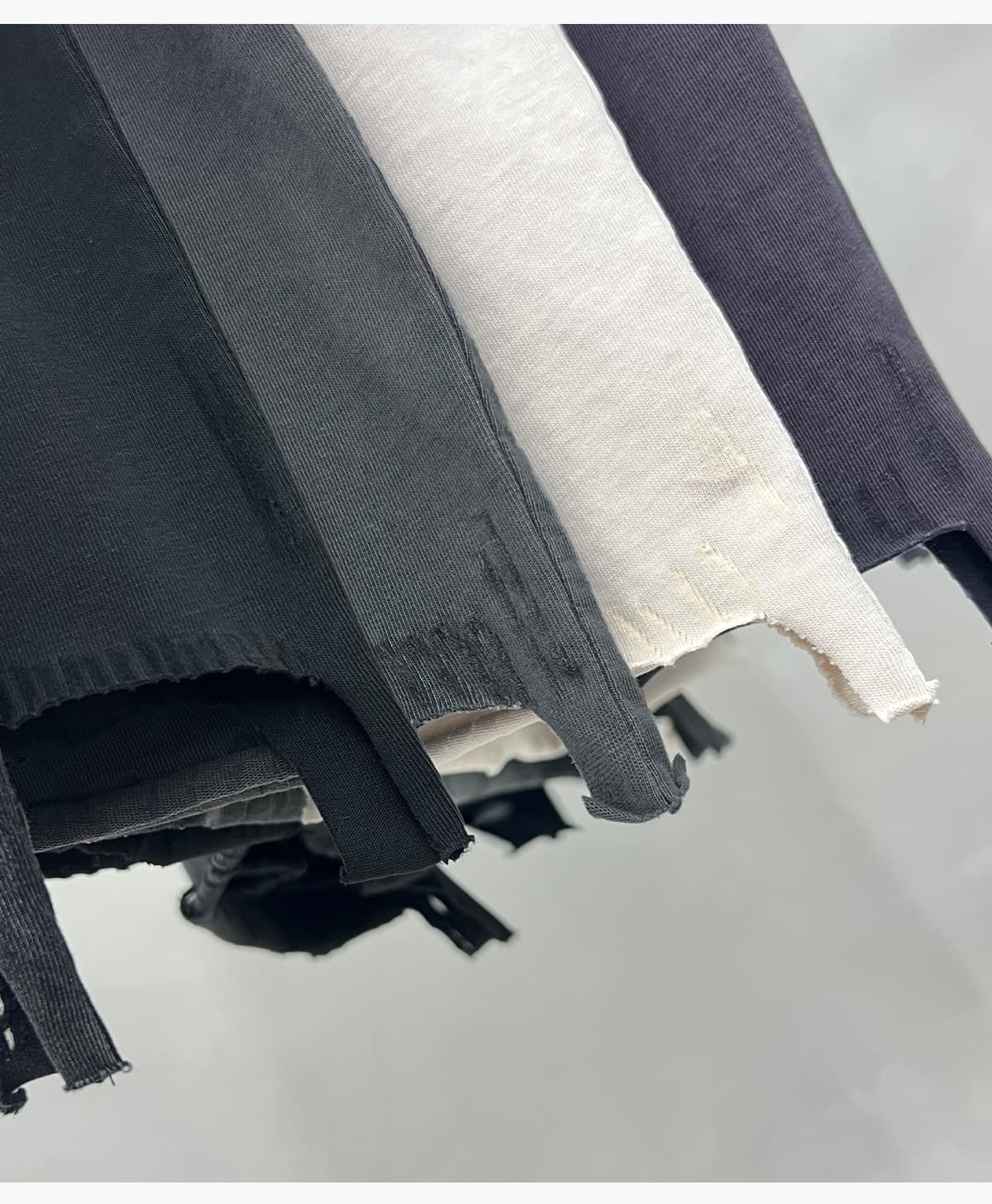 #S26004 Boxy 270g Washed Distressed Hem Cotton T-Shirt 33