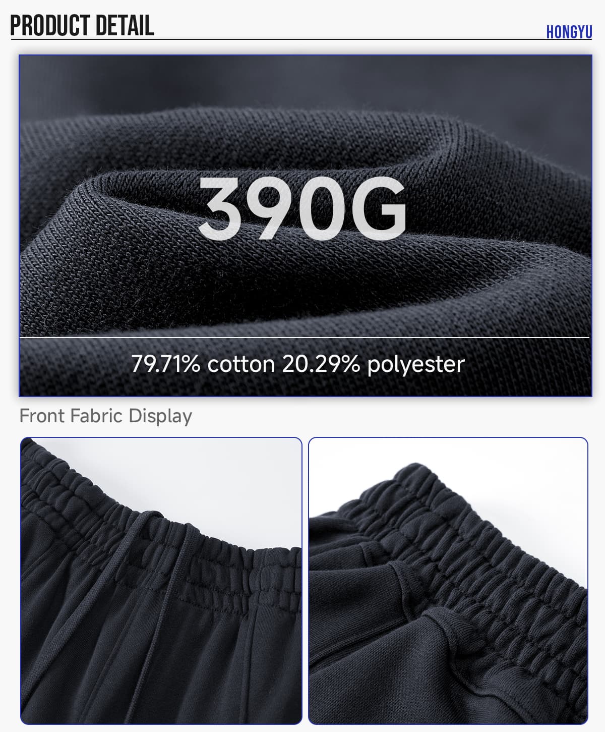#26002 Heavy 390GSM Terry Elastic Distorted Pants 13
