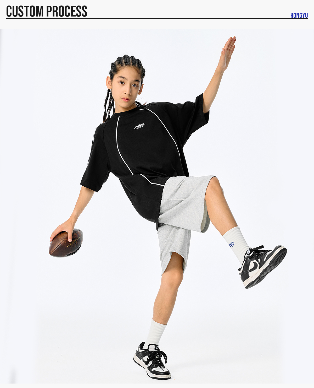 #G919C Kids‘ 250 GSM French Terry Sport Shorts 18