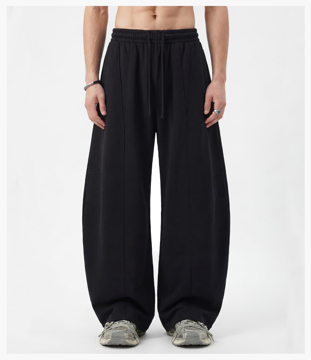 #26002 Heavy 390GSM Terry Elastic Distorted Pants 25