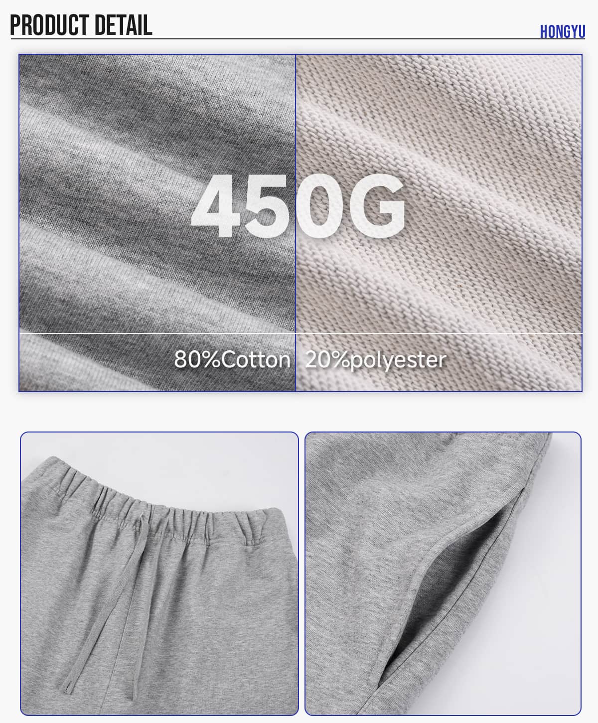#2509 Heavy 450 GSM Terry Breathable Casual Shorts 12