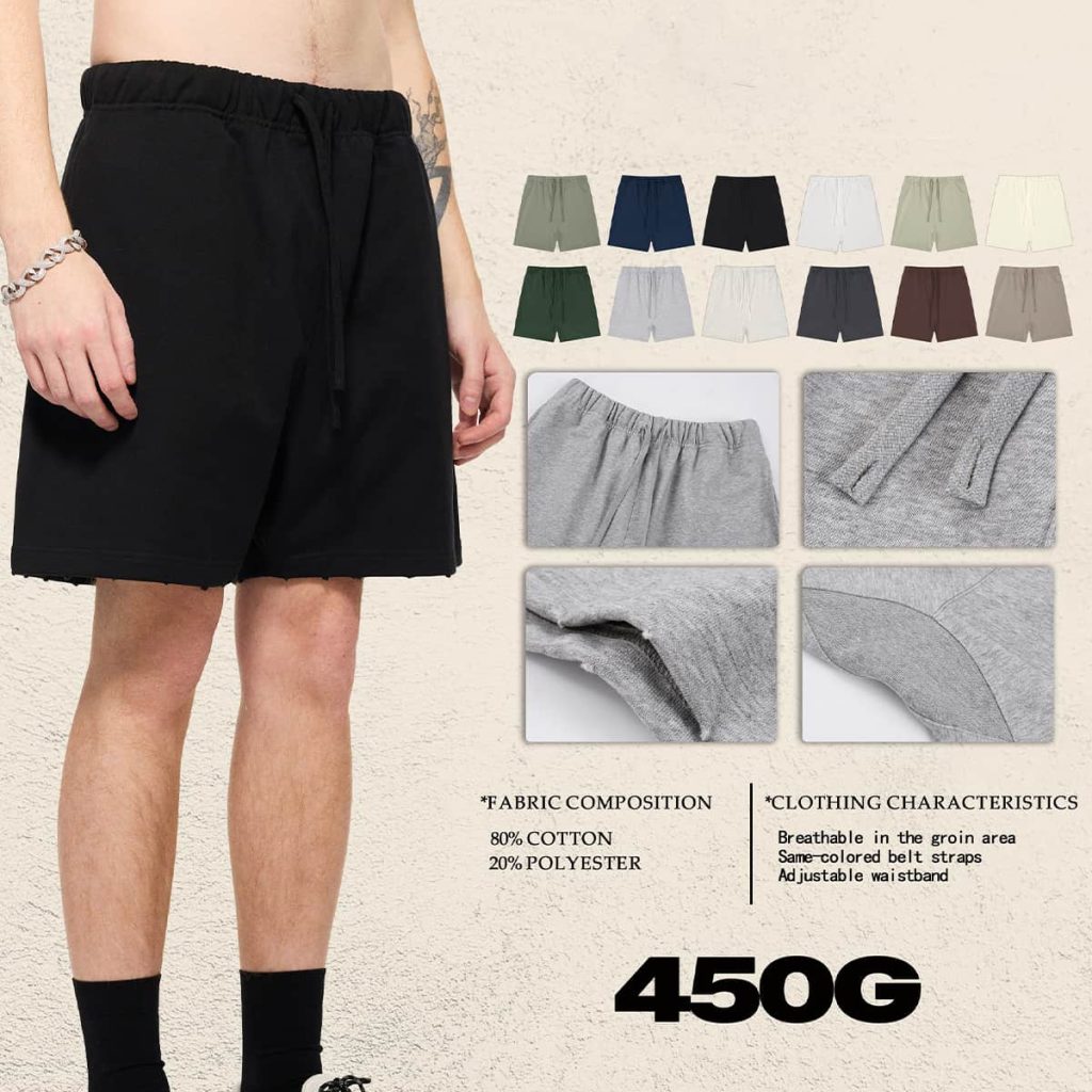 #2509 Heavy 450 GSM Terry Breathable Casual Shorts