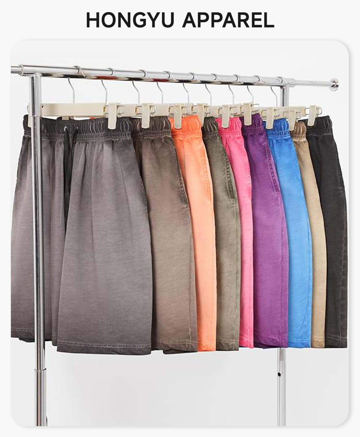 #32022 Heavy 320g 100% Cotton Terry Gradient Washed Shorts 4
