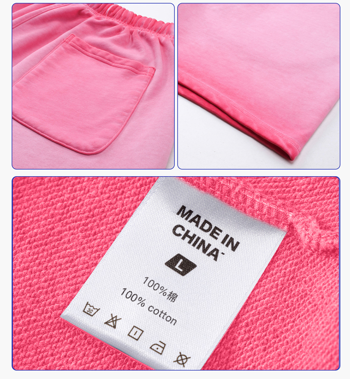 #32022 Heavy 320g 100% Cotton Terry Gradient Washed Shorts 14