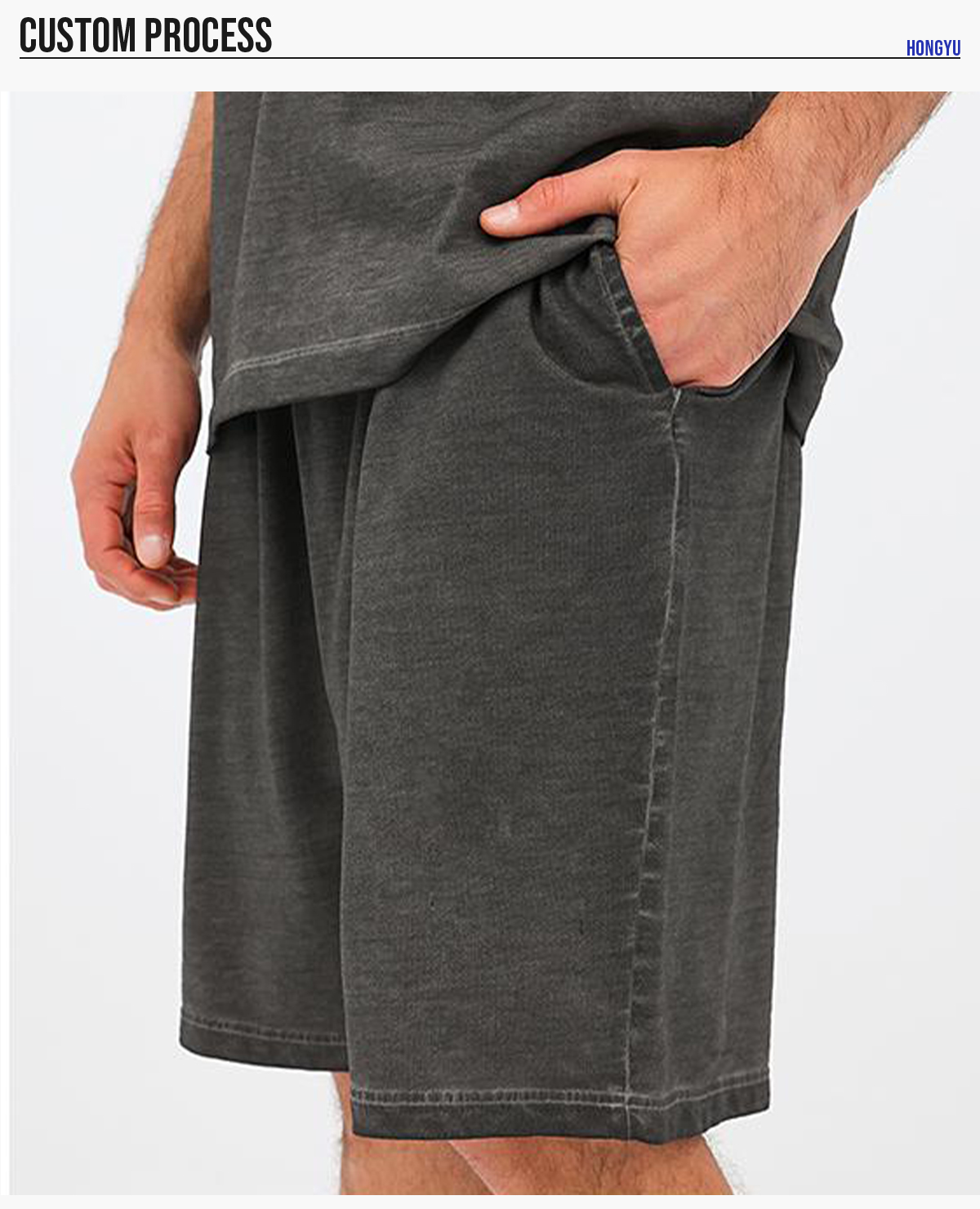 #32022 Heavy 320g 100% Cotton Terry Gradient Washed Shorts 16