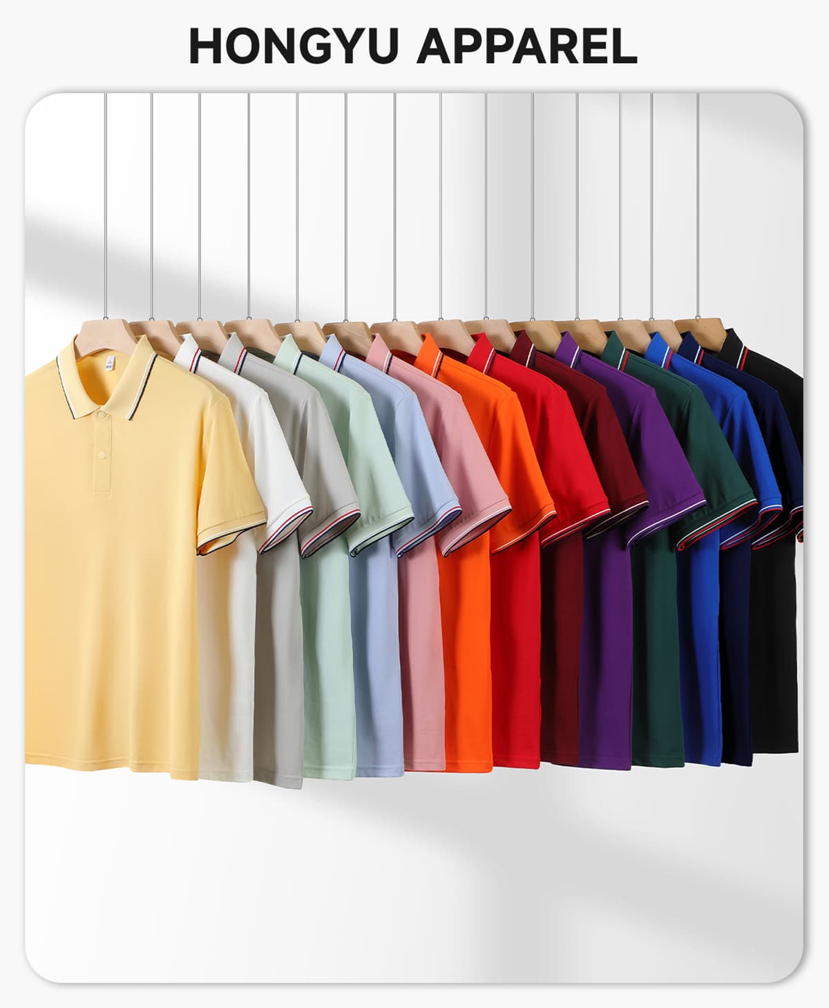 #S8602 Cotton-Covered Spandex 200GSM Contrast Collar Polo Shirt 4