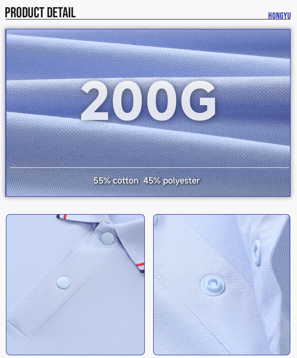 #S8602 Cotton-Covered Spandex 200GSM Contrast Collar Polo Shirt 14