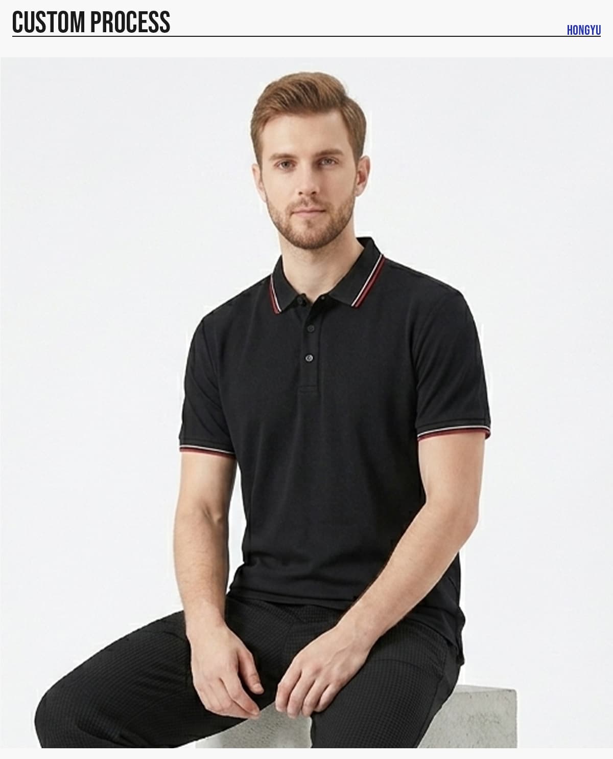 #S8602 Cotton-Covered Spandex 200GSM Contrast Collar Polo Shirt 20