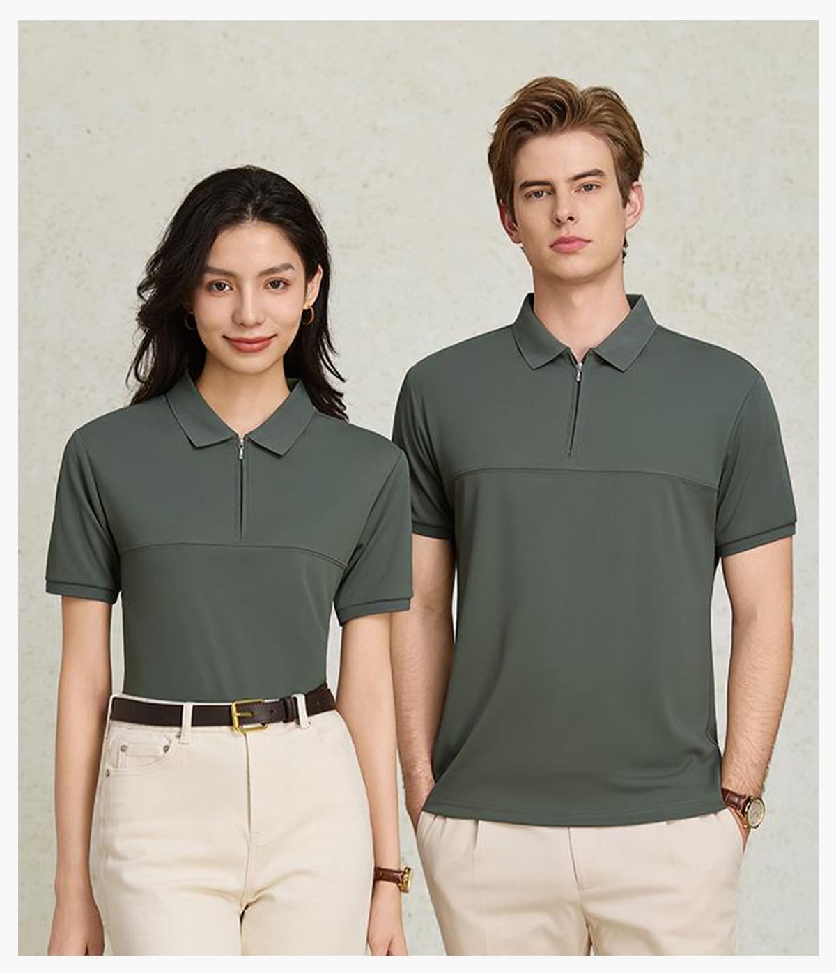 #S8855 Polyester 190GSM Quick-Dry Half-Zip Cooling Golf Tee 22
