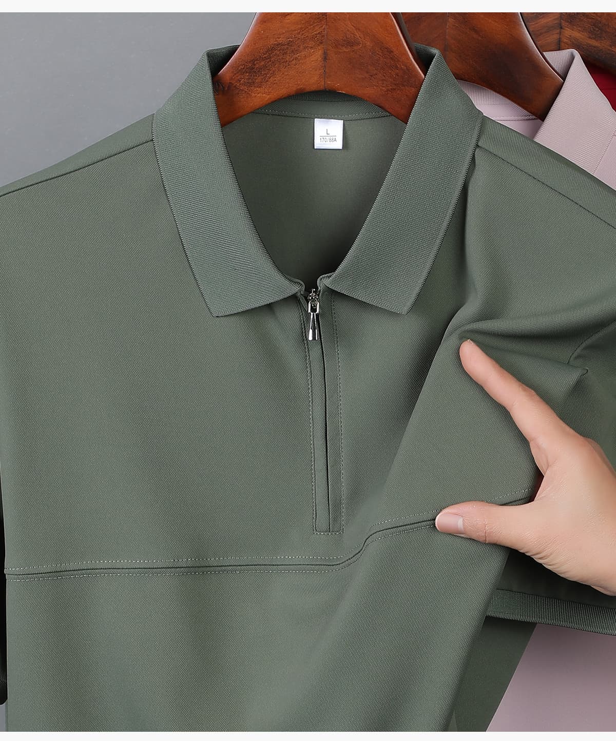 #S8855 Polyester 190GSM Quick-Dry Half-Zip Cooling Golf Tee 26