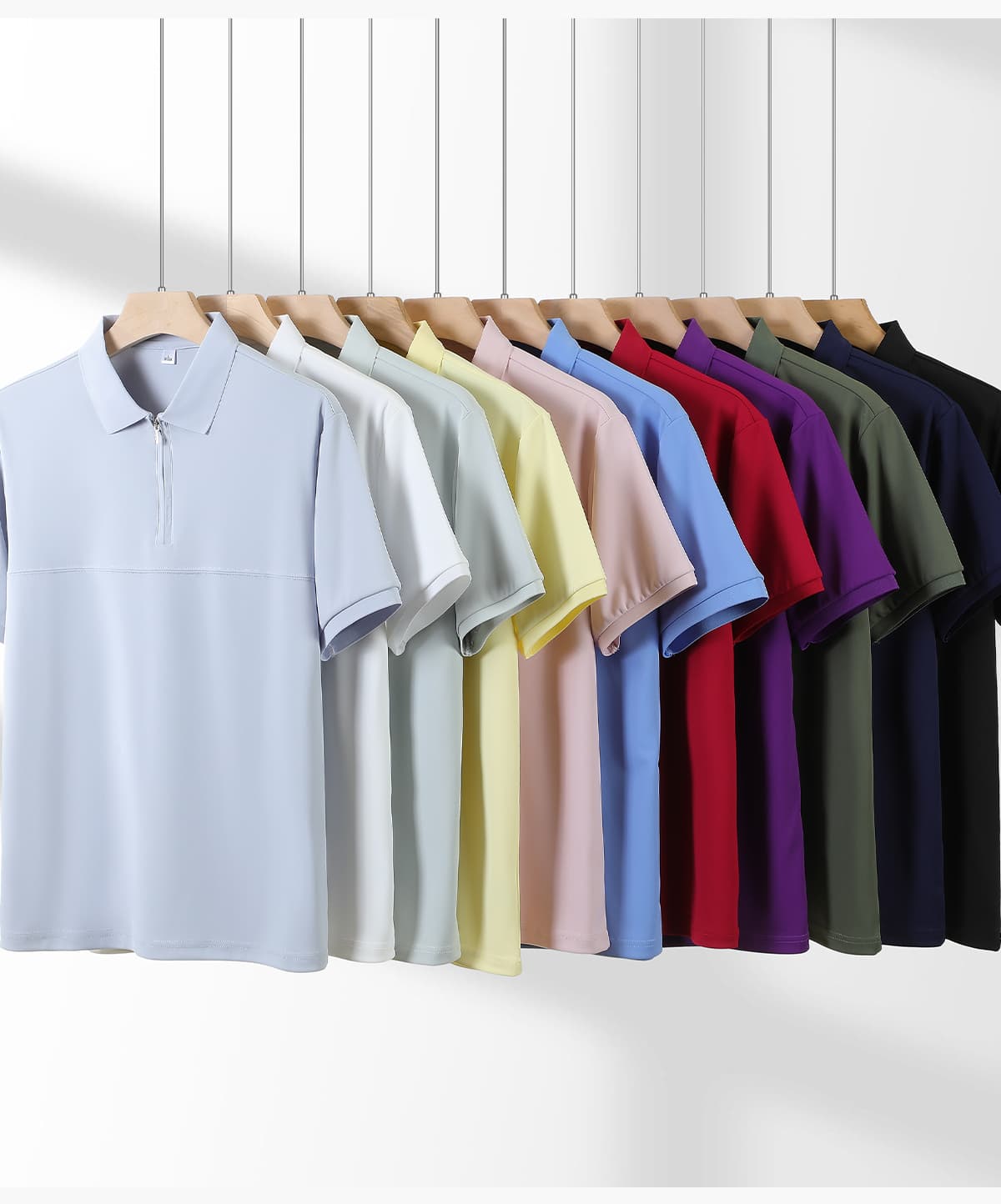 #S8855 Polyester 190GSM Quick-Dry Half-Zip Cooling Golf Tee 28